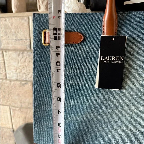 Ralph Lauren Denim a d Leather Tote Bag - Picture 3 of 5